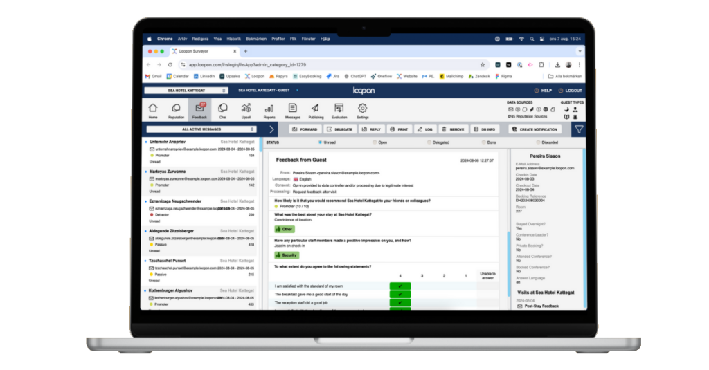computer with loopon's guest surveys