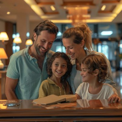 Family in a hotel Family in a hotel